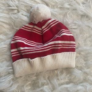 NWOT Angel Dear Red Striped Infant Hat 0-6 M